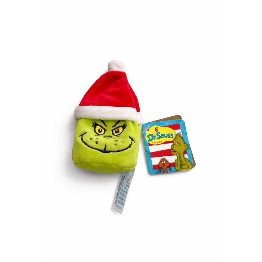 Aurora NEW Dr. Seuss The GRINCH Mini Mallows Santa Grinch Plush